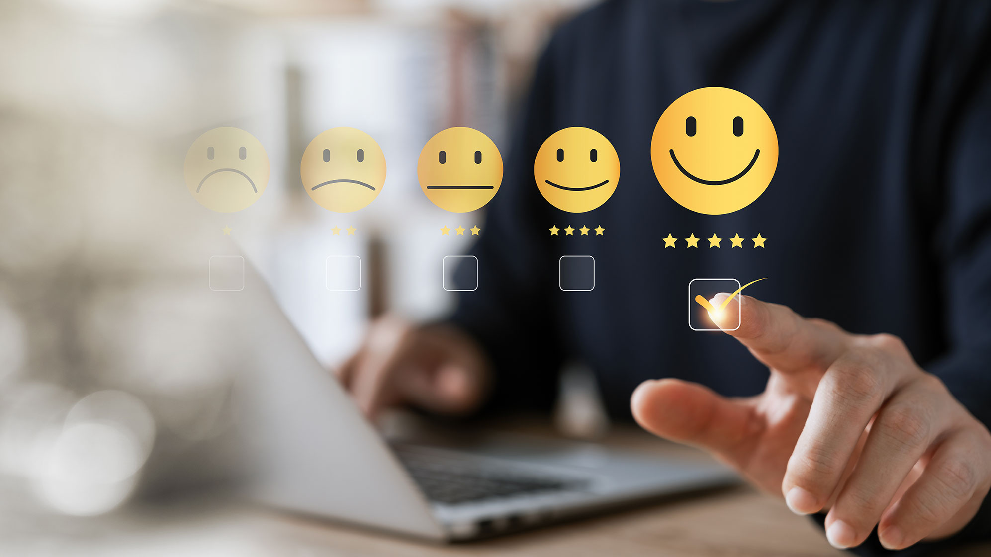 4 Fast Ways to Optimize CPA Marketing for Tax Season Success | Client choosing a 5-star review while providing positive feedback about a CPA or accounting firm.